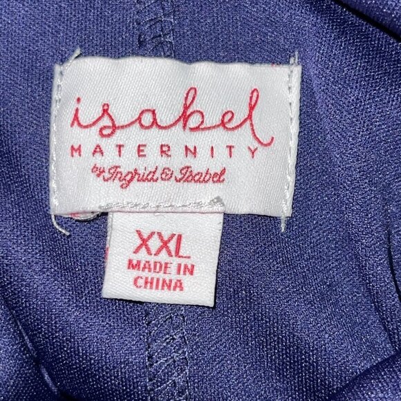 Isabel Maternity Blue Floral Rayon Dress Long Sleeve Size XXL - Picture 6 of 8